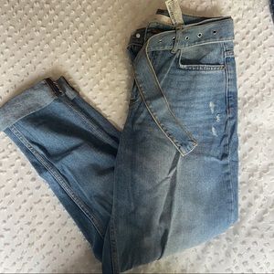 Zara Denim Belt Mom Jeans